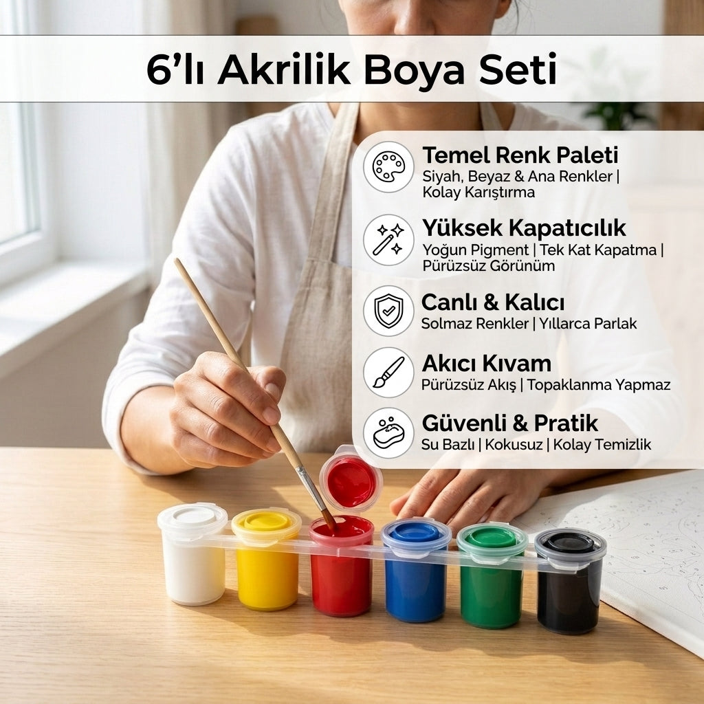 6'lı Akrilik Boya Seti
