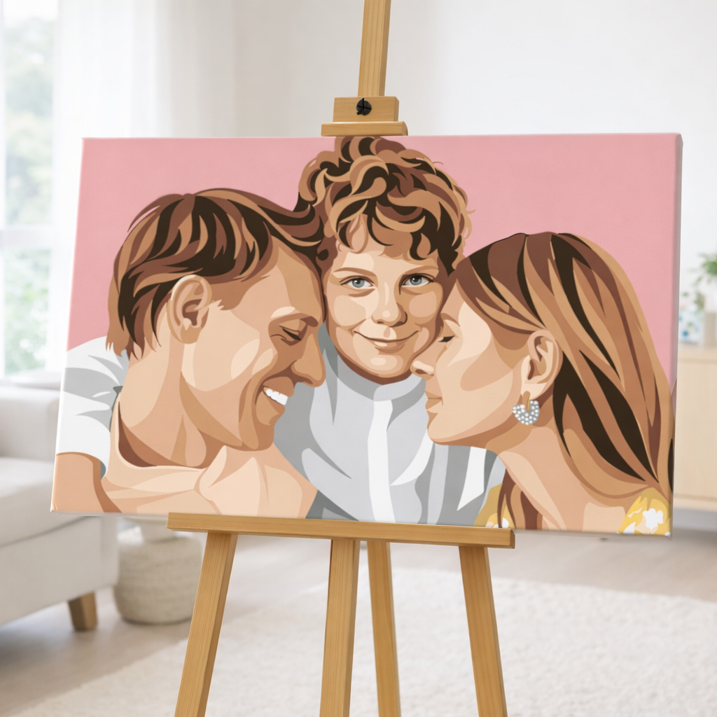 Kişiye Özel Aile Sayılarla Boyama Seti 35x45 cm