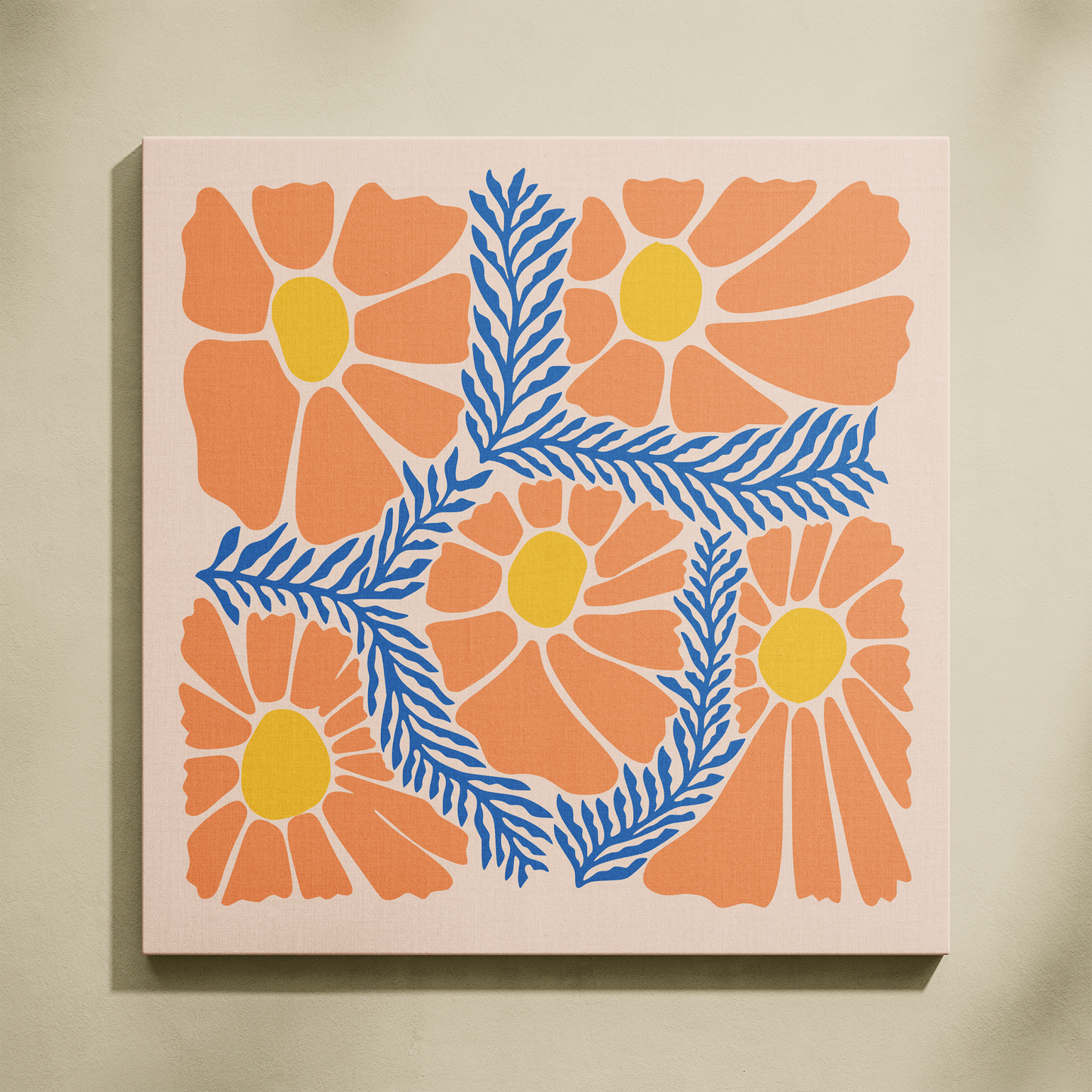 Çiçek ve Dallar Sayılarla Boyama Seti 35x35 cm