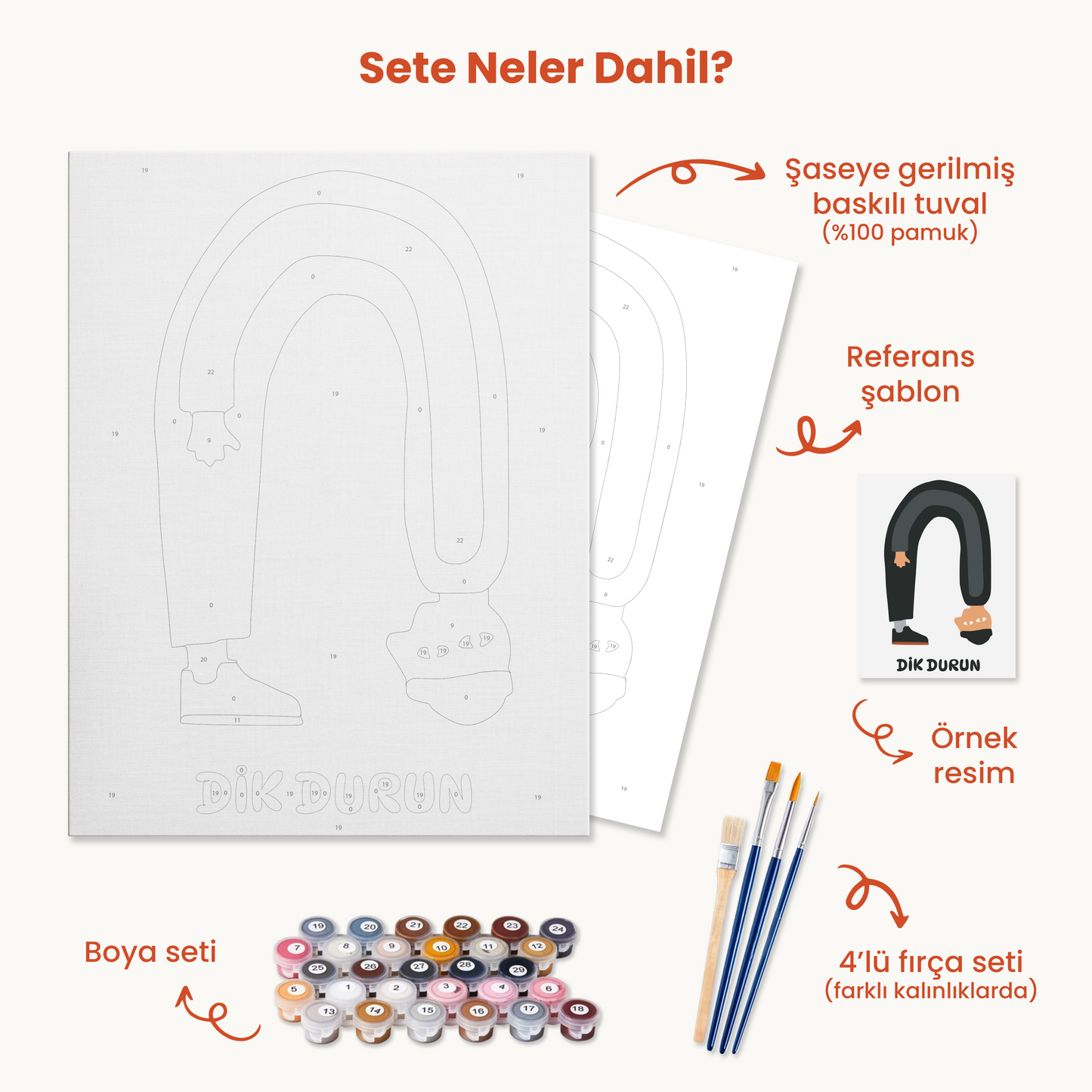 Dik Durun Sayılarla Boyama Seti 35x45 cm