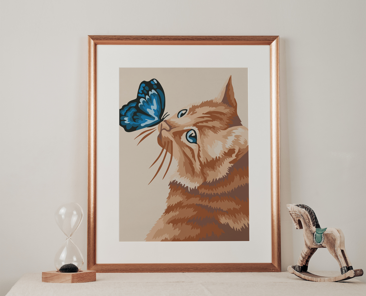 Kedi ve Kelebek Sayılarla Boyama Seti 35x45 cm