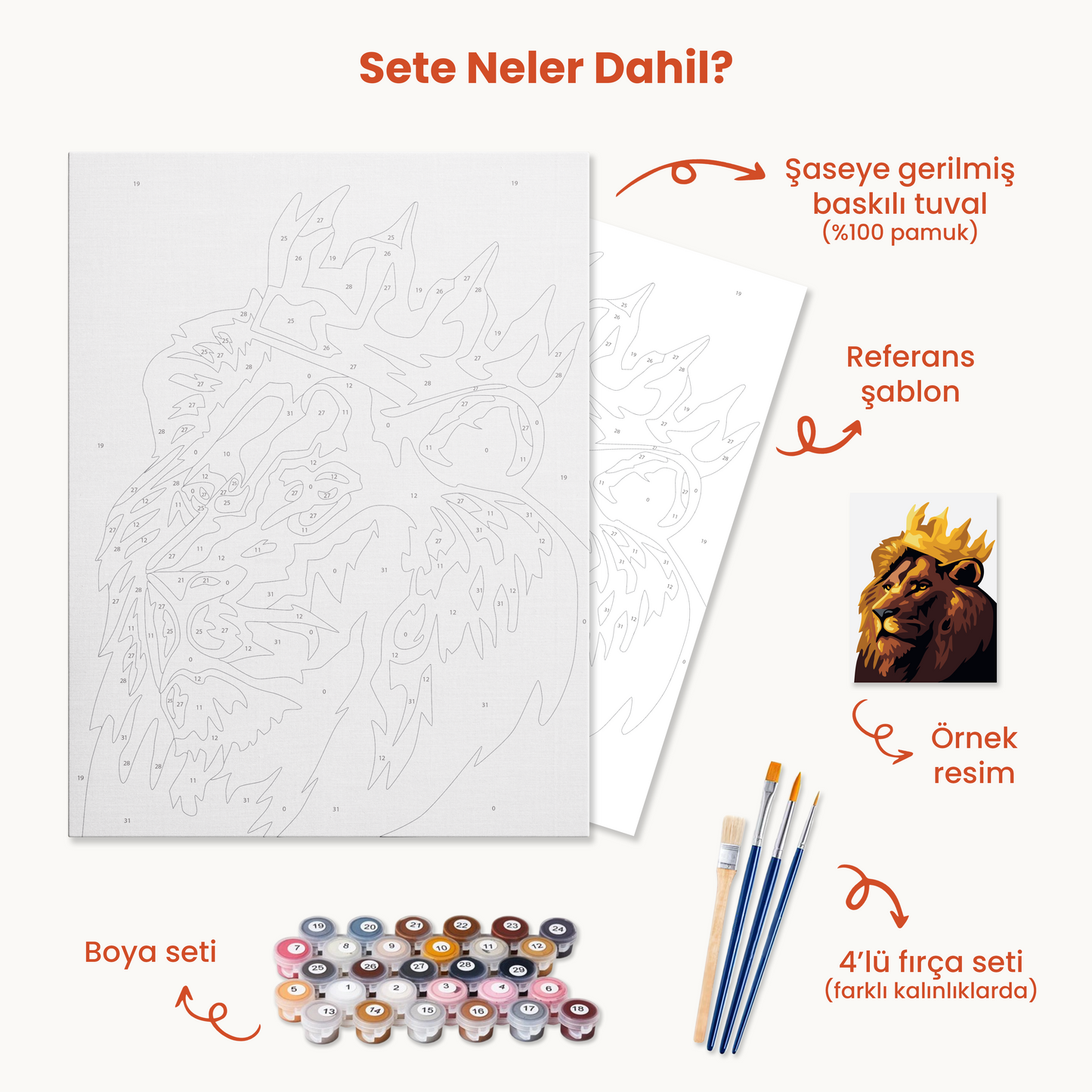 Ormanların Kralı Sayılarla Boyama Seti 35x45 cm