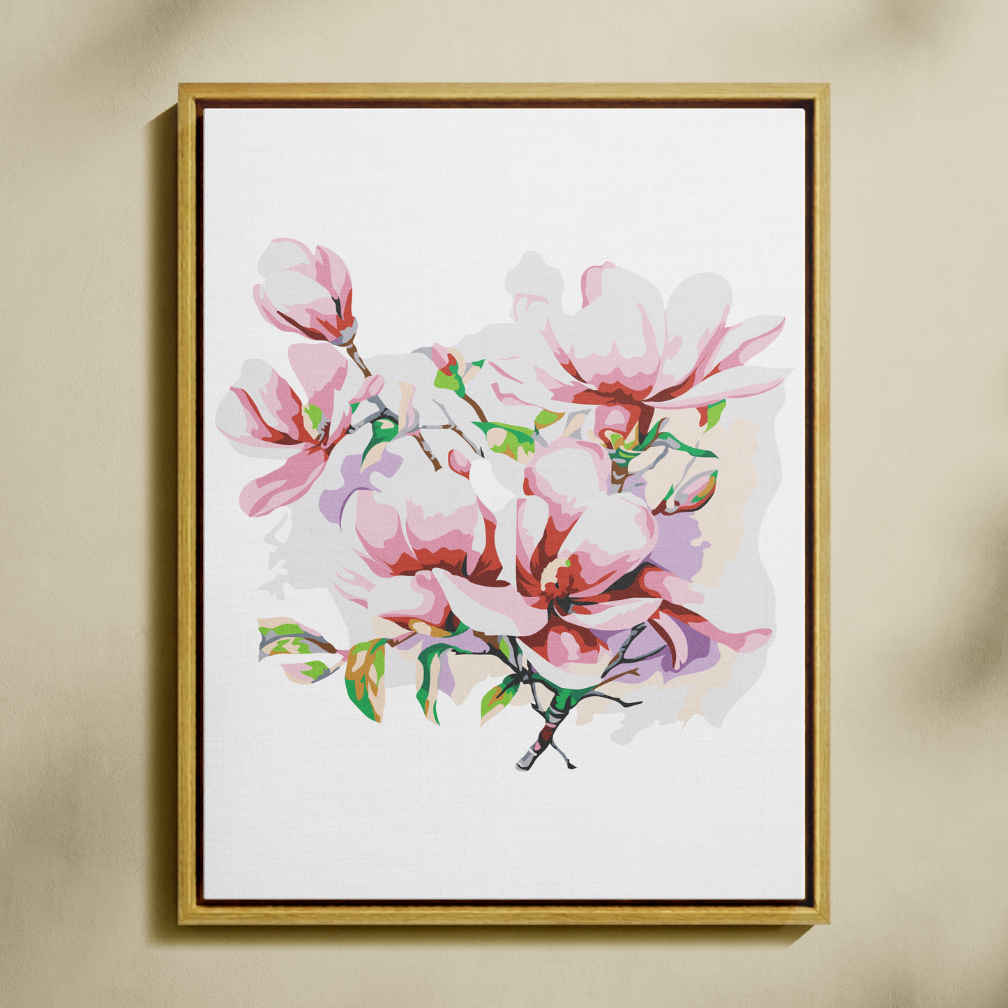 Pembe Manolyalar Sayılarla Boyama Seti 35x45 cm