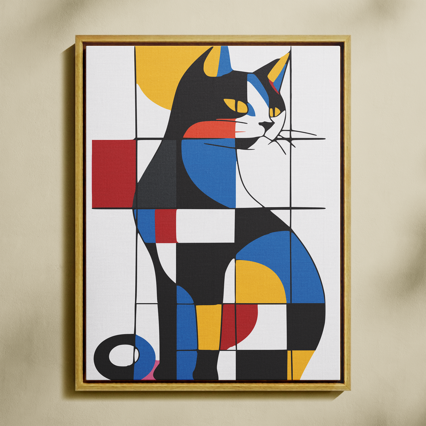Soyut Kedi Silüet Sayılarla Boyama Seti 35x45 cm