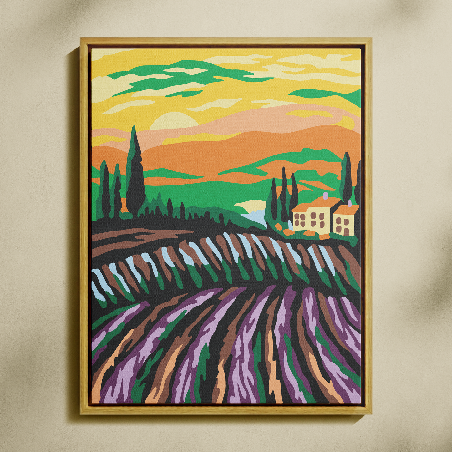 Uzaktaki Evler Sayılarla Boyama Seti 35x45 cm