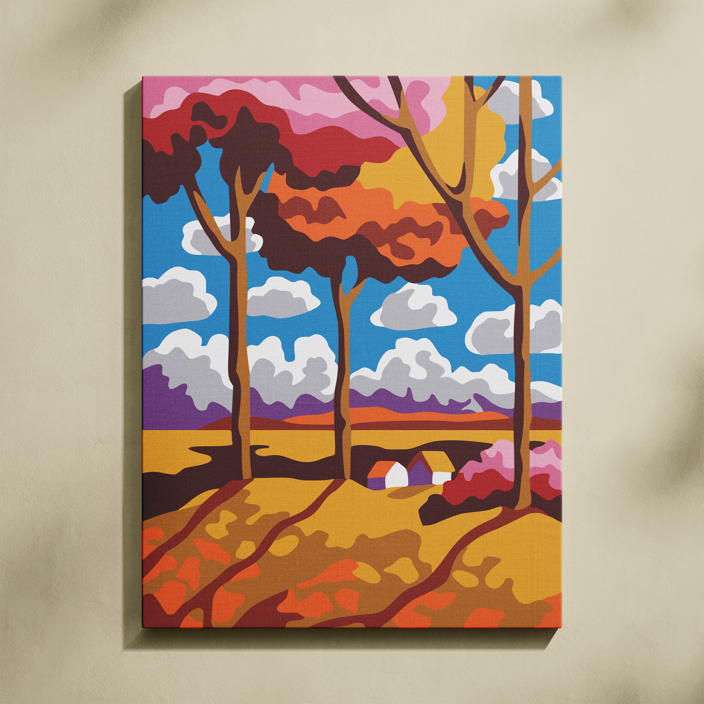 Uzun Ağaçlar Sayılarla Boyama Seti 35x45 cm