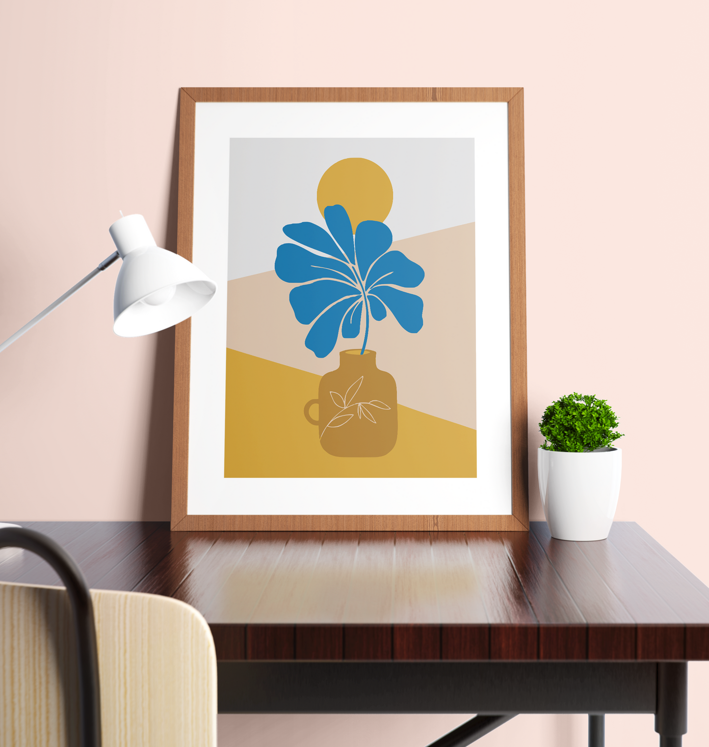 Uzun Mavi Yaprak Sayılarla Boyama Seti 35x45 cm