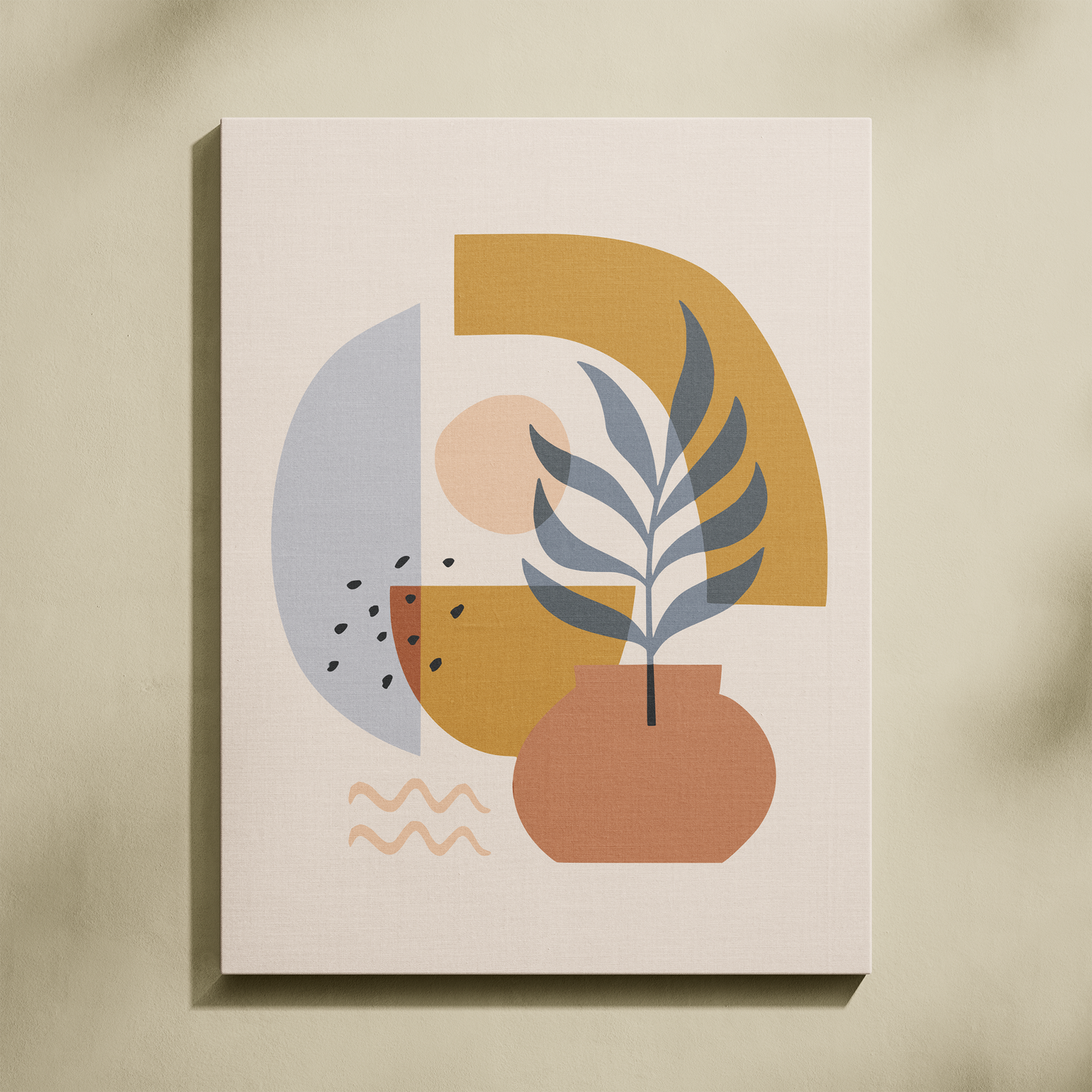 Vazodaki Yaprak Dalı Sayılarla Boyama Seti 35x45 cm