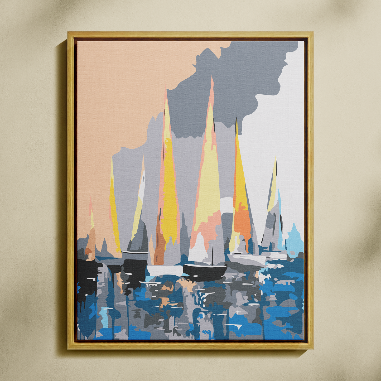 Yelkenli Tekneler Sayılarla Boyama Seti 35x45 cm