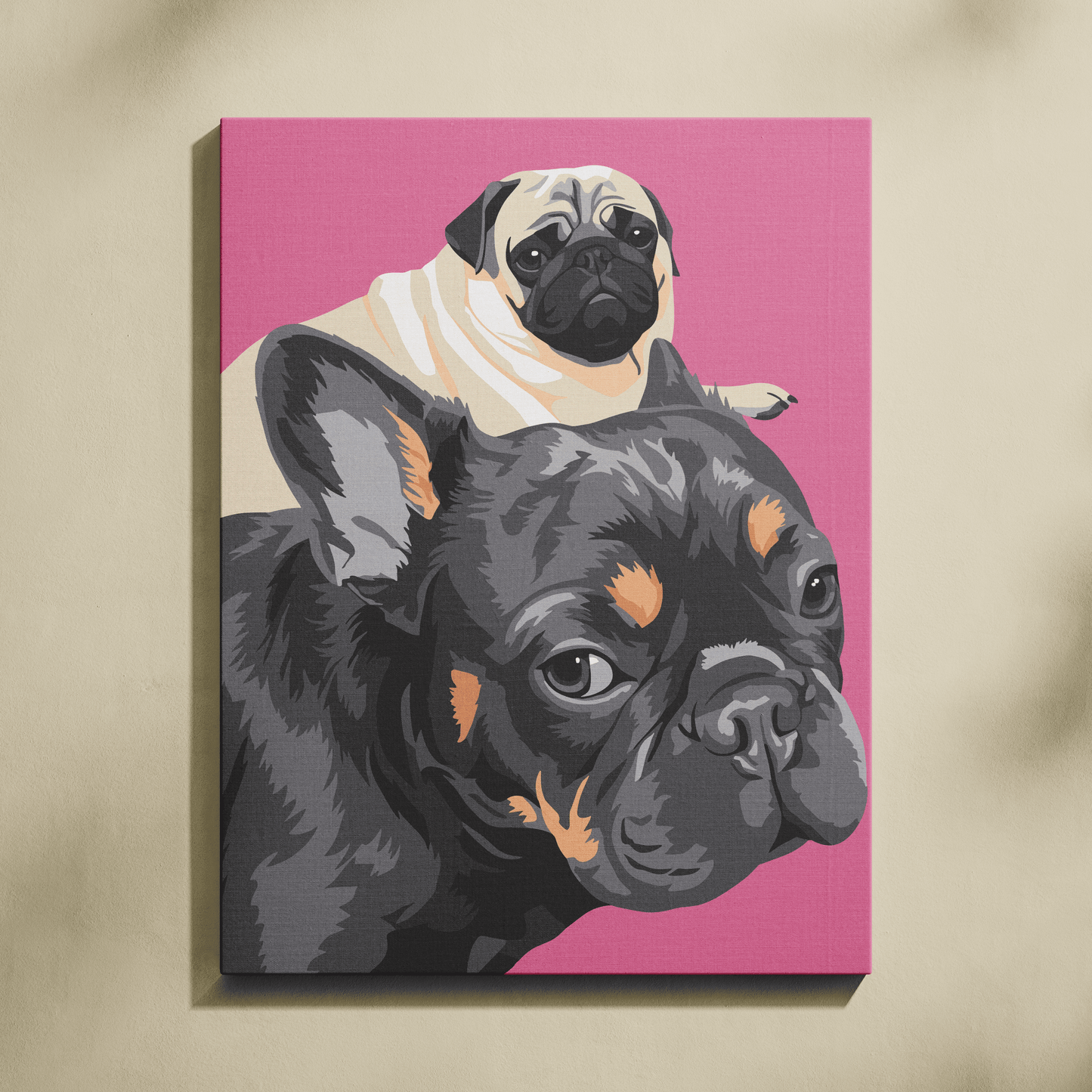 Kişiye Özel İkili Evcil Hayvan Sayılarla Boyama Seti 35x45 cm
