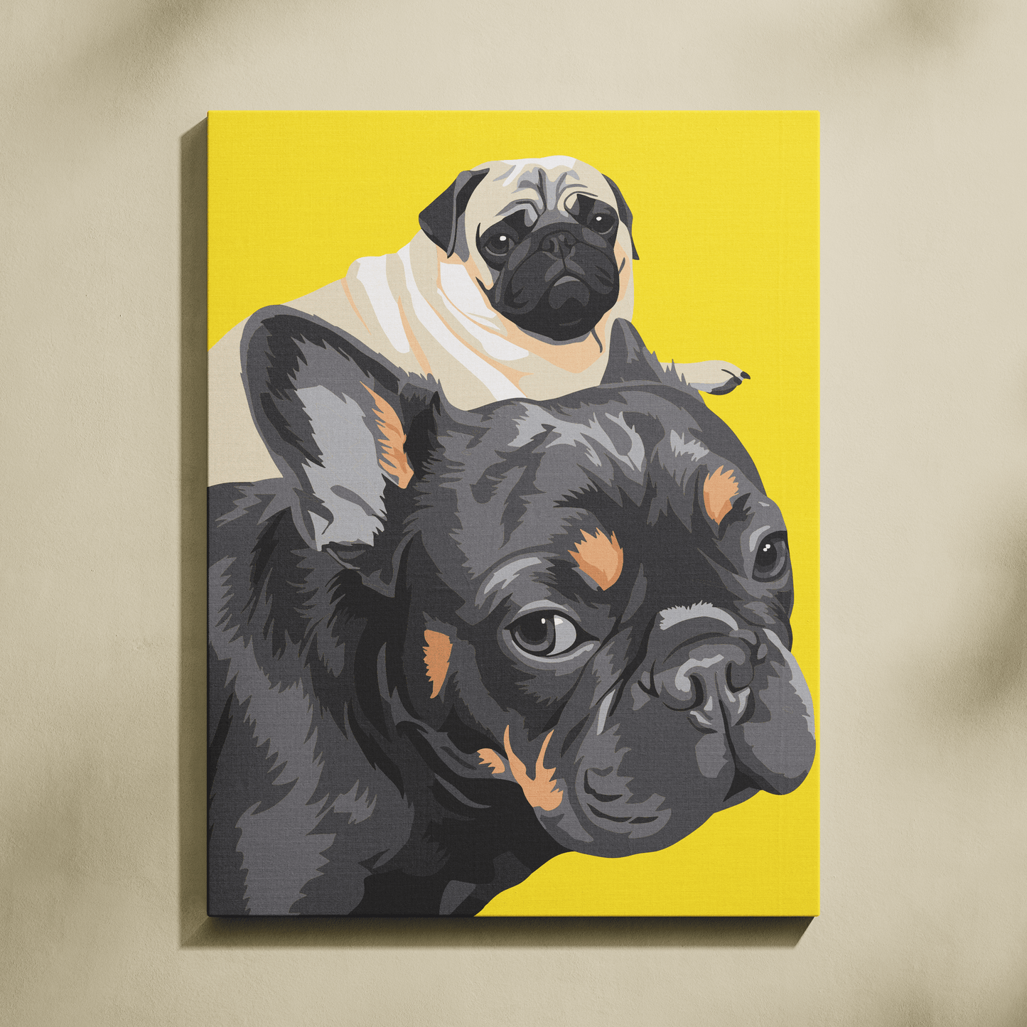 Kişiye Özel İkili Evcil Hayvan Sayılarla Boyama Seti 35x45 cm