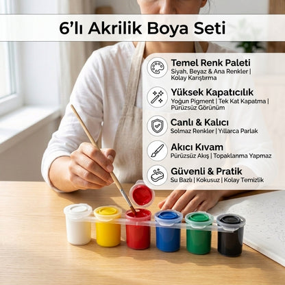6'lı Akrilik Boya Seti