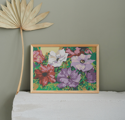 Anemonlar Sayılarla Boyama Seti 35x45 cm