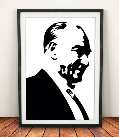Atatürk Siyah Beyaz Silüet Sayılarla Boyama Seti 35x45 cm