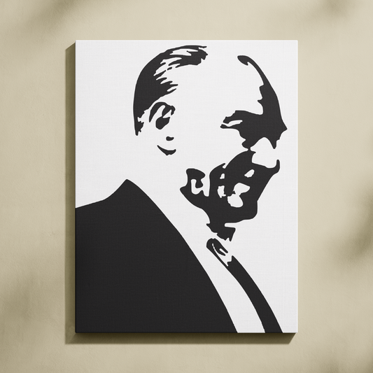 Atatürk Siyah Beyaz Silüet Sayılarla Boyama Seti 35x45 cm