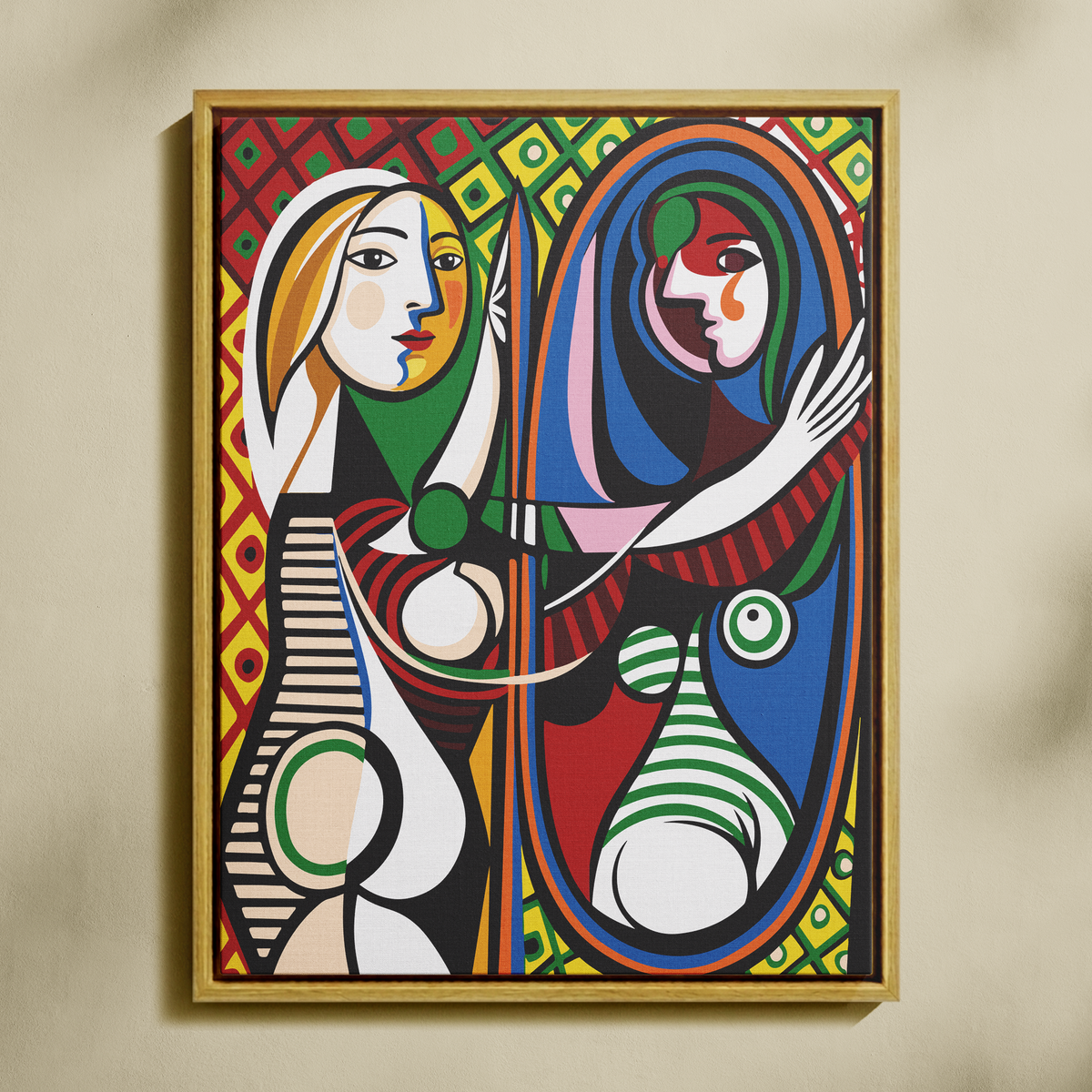 Ayna Önündeki Kız Sayılarla Boyama Seti 35x45 cm