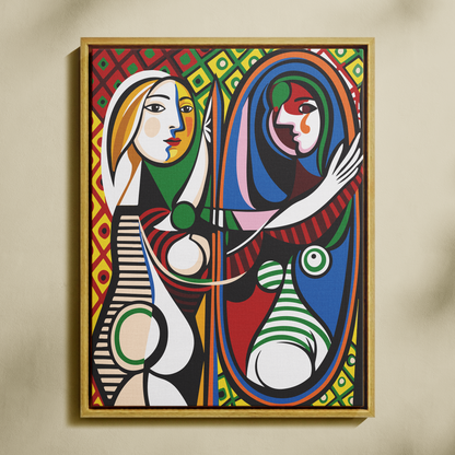 Ayna Önündeki Kız Sayılarla Boyama Seti 35x45 cm