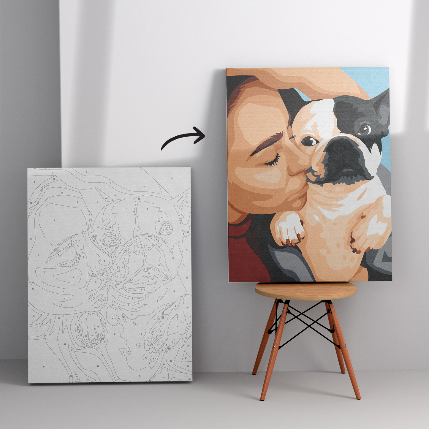 Kişiye Özel Sadık Dostunuz ile Sayılarla Boyama Seti 35x45 cm
