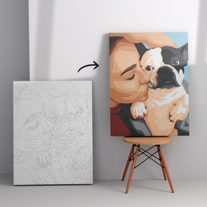Kişiye Özel Sadık Dostunuz ile Sayılarla Boyama Seti 35x45 cm