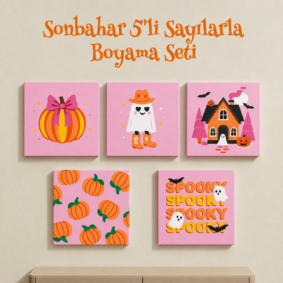 Sonbahar 5'li Sayılarla Boyama Seti 35x35 cm