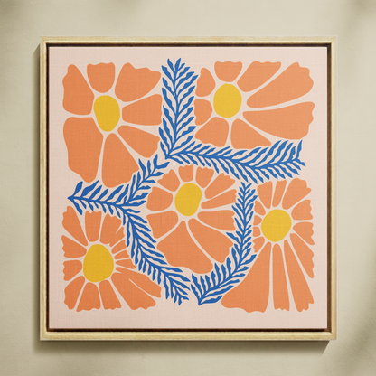 Çiçek ve Dallar Sayılarla Boyama Seti 35x35 cm