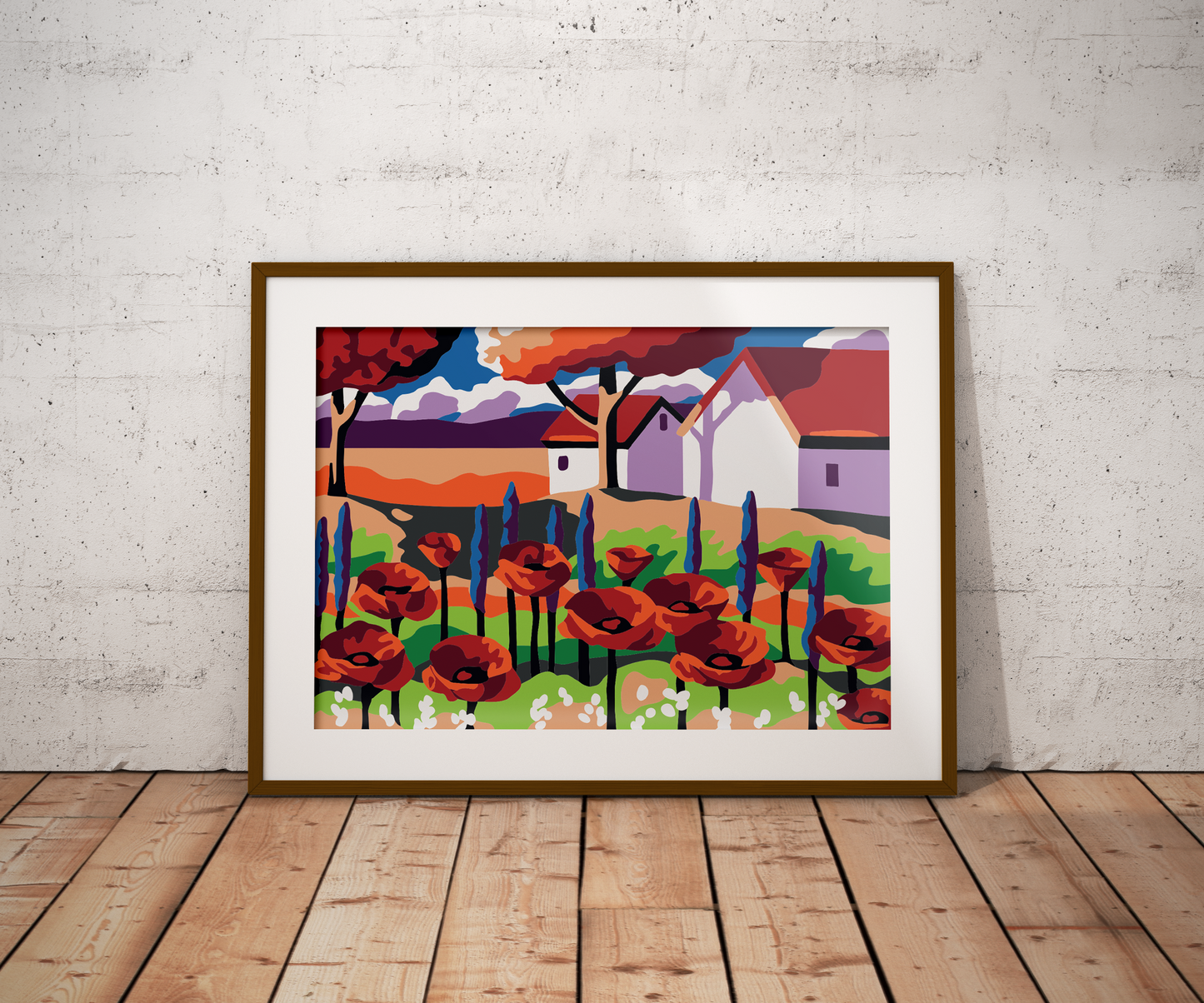 Çiçekler ve Evler Sayılarla Boyama Seti 35x45 cm