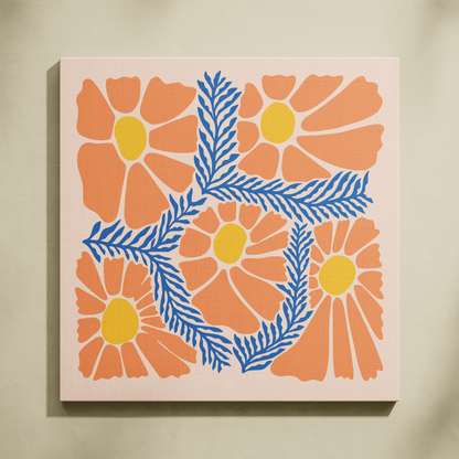 Çiçek ve Dallar Sayılarla Boyama Seti 35x35 cm