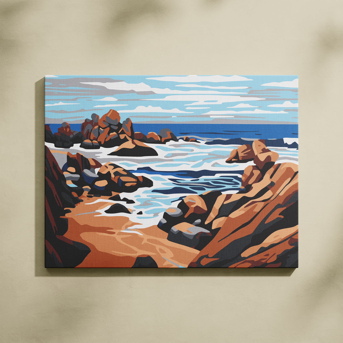 Dalgaların Kucaklaşması Sayılarla Boyama Seti 35x45 cm