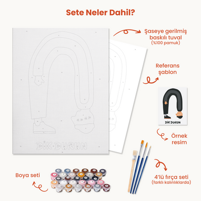 Dik Durun Sayılarla Boyama Seti 35x45 cm
