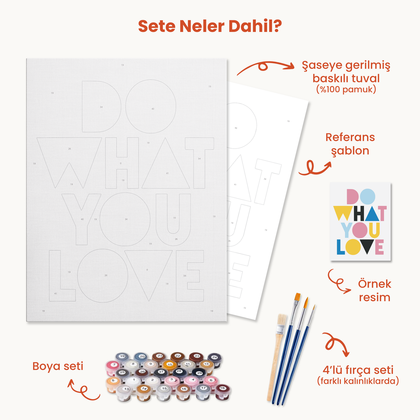 Do What You Love Sayılarla Boyama Seti 35x45 cm
