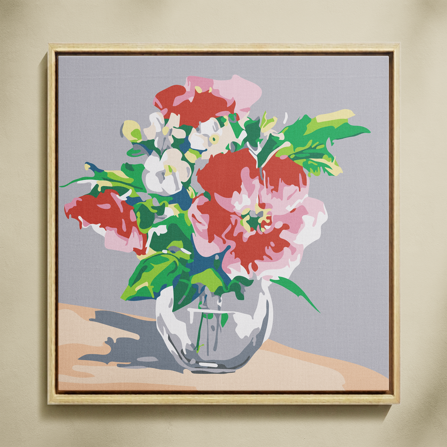 Dolu Kavanoz Çiçekler Sayılarla Boyama Seti 35x35 cm