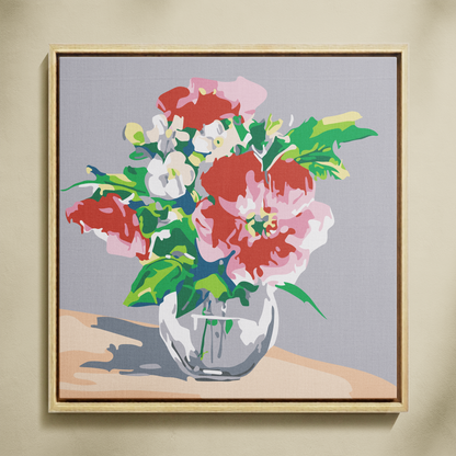 Dolu Kavanoz Çiçekler Sayılarla Boyama Seti 35x35 cm
