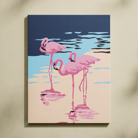 Flamingolar Sayılarla Boyama Seti 35x45 cm