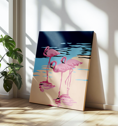 Flamingolar Sayılarla Boyama Seti 35x45 cm