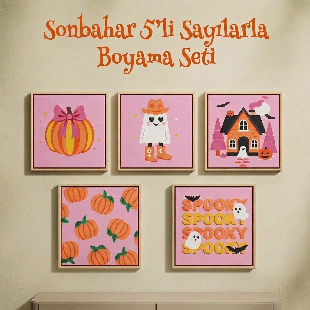 Sonbahar 5'li Sayılarla Boyama Seti 35x35 cm