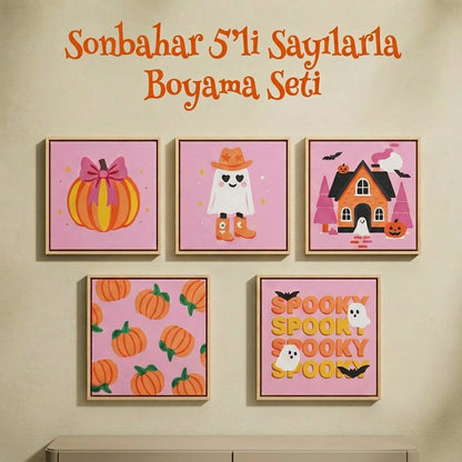 Sonbahar 5'li Sayılarla Boyama Seti 35x35 cm