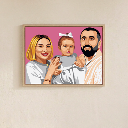 Kişiye Özel Aile Sayılarla Boyama Seti 35x45 cm