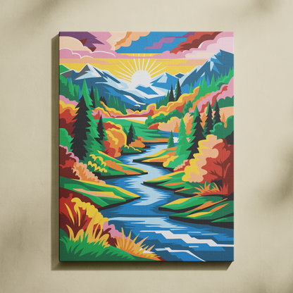 Günbatımı Sayılarla Boyama Seti 35x45 cm