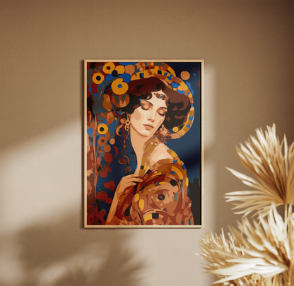 Gustav Klimt Kadın Sayılarla Boyama Seti 35x45 cm