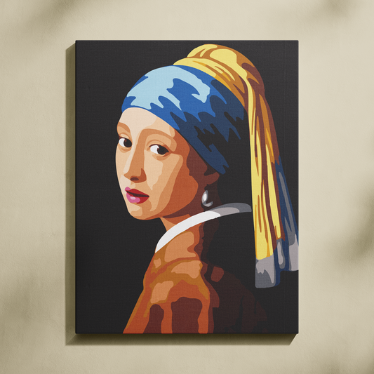 İnci Küpeli Kız Sayılarla Boyama Seti 35x45 cm