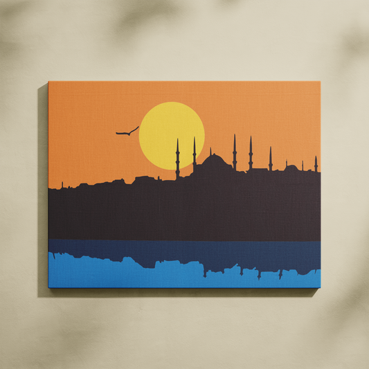 İstanbul'da Gün Batımı Sayılarla Boyama Seti 35x45