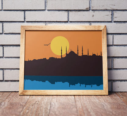 İstanbul'da Gün Batımı Sayılarla Boyama Seti 35x45