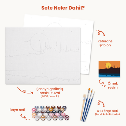 İstanbul'da Gün Batımı Sayılarla Boyama Seti 35x45