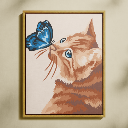 Kedi ve Kelebek Sayılarla Boyama Seti 35x45 cm