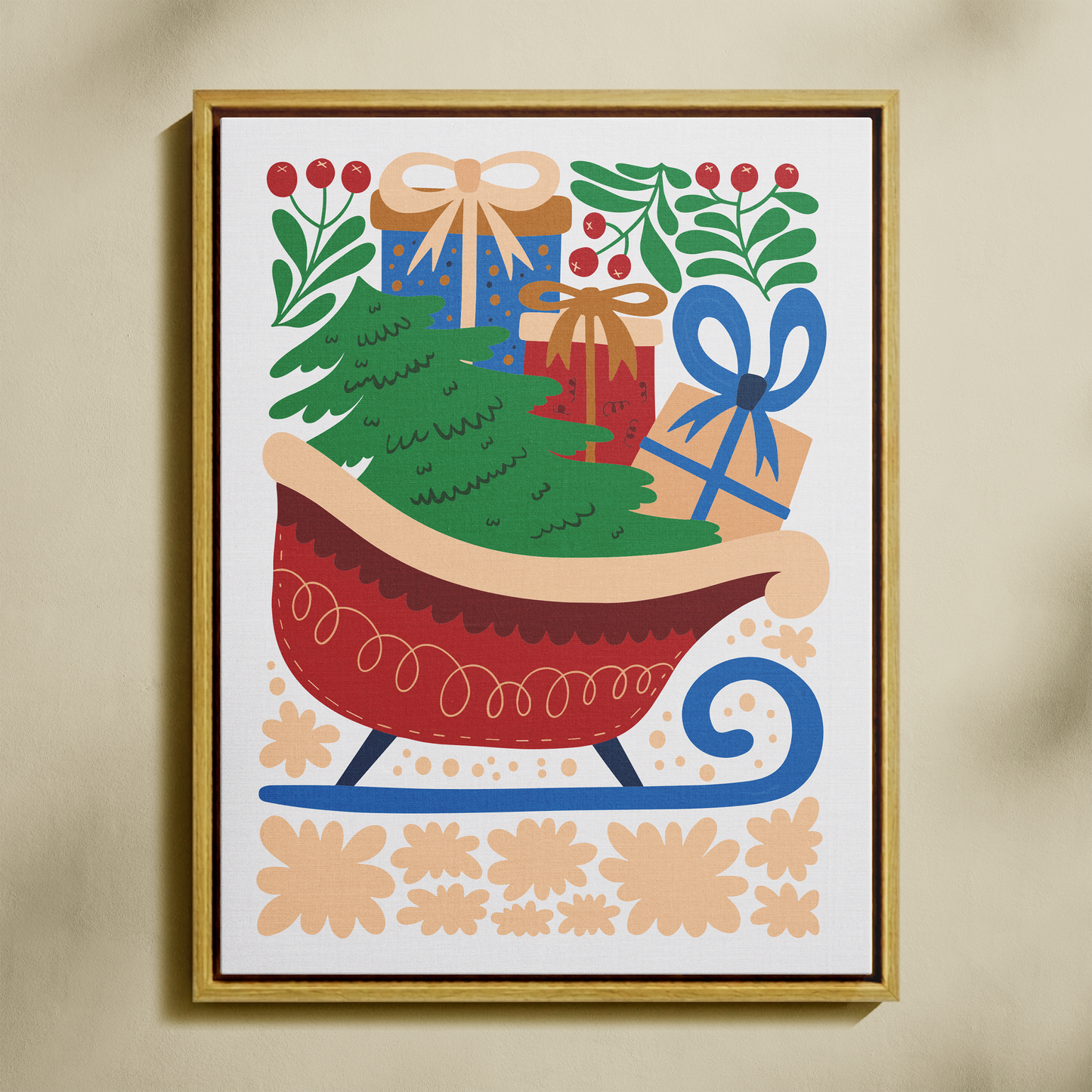 Kızak Dolu Mutluluk Sayılarla Boyama Seti 35x45 cm