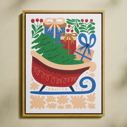 Kızak Dolu Mutluluk Sayılarla Boyama Seti 35x45 cm