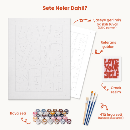 Love Yourself Sayılarla Boyama Seti 35x45 cm