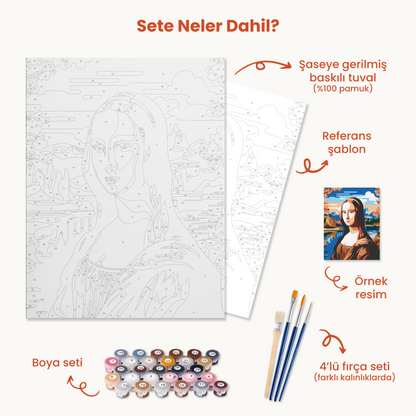 Mona Lisa Sayılarla Boyama Seti 35x45 cm