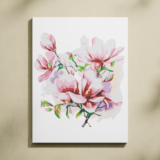Pembe Manolyalar Sayılarla Boyama Seti 35x45 cm