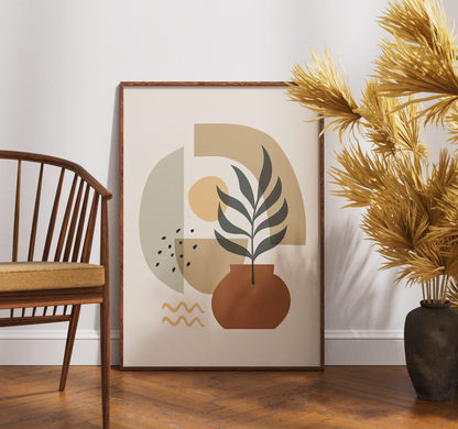 Vazodaki Yaprak Dalı Sayılarla Boyama Seti 35x45 cm